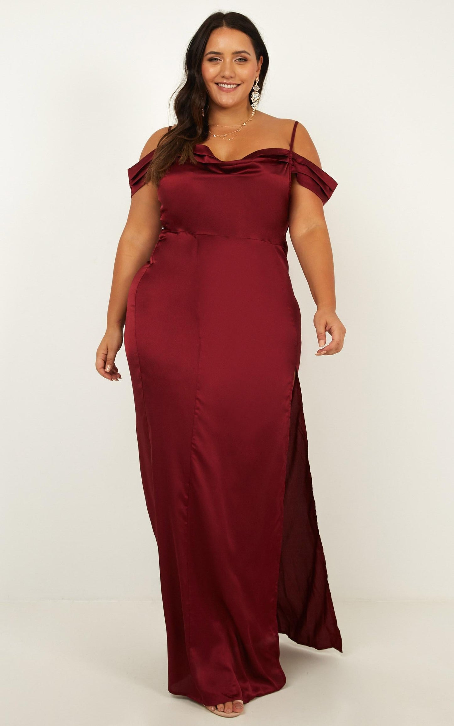 City Is Mine Dress in wine satin