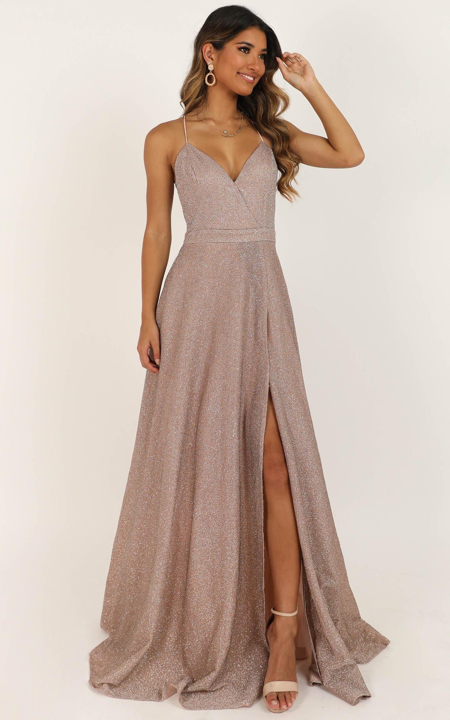 Climb A Mountain Maxi Dress In Blush