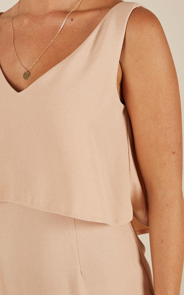 Looking Sharp Dress In Beige