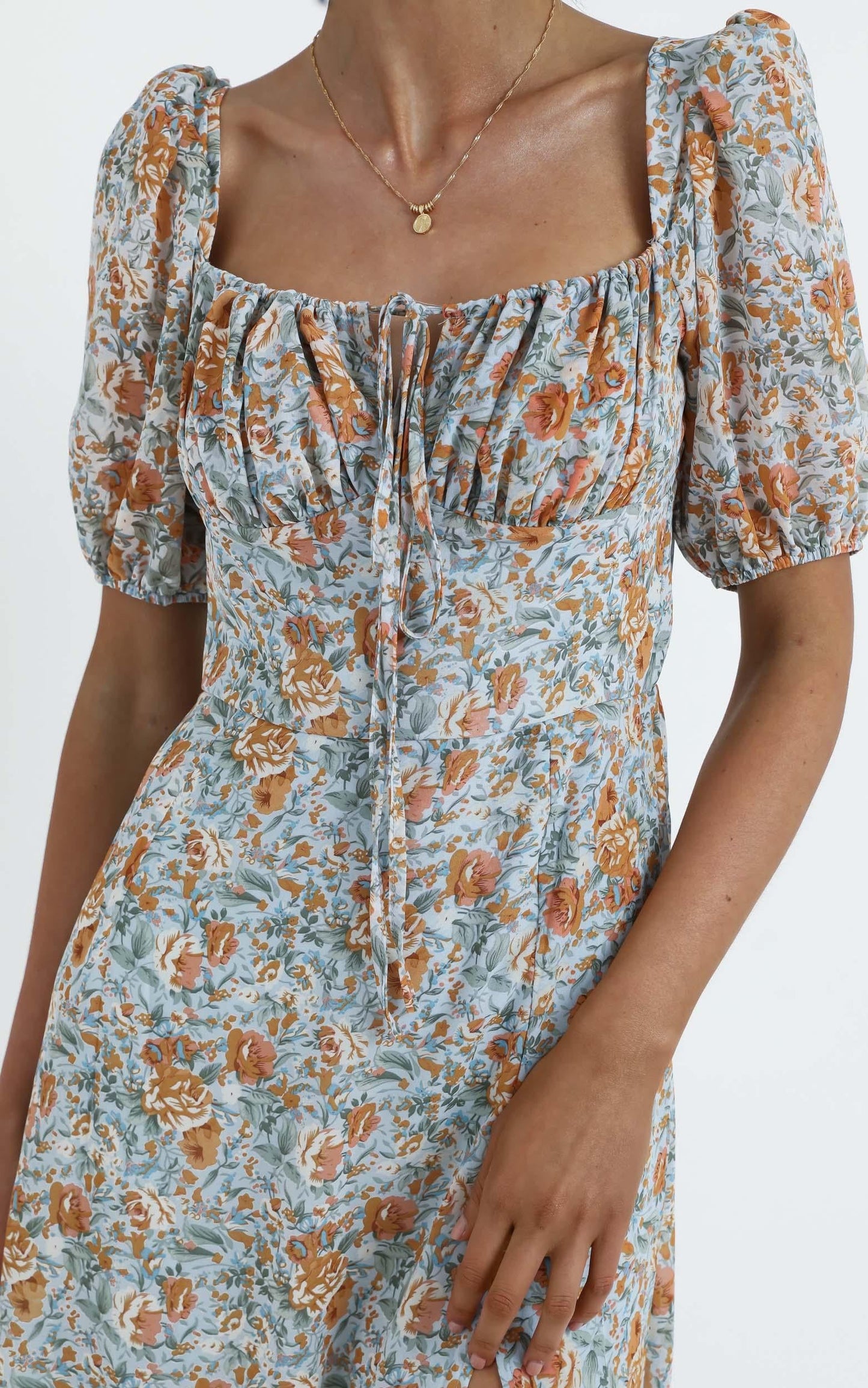Delora Dress in Blue Floral
