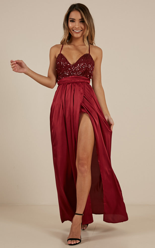 Carmen Maxi Dress In Wine