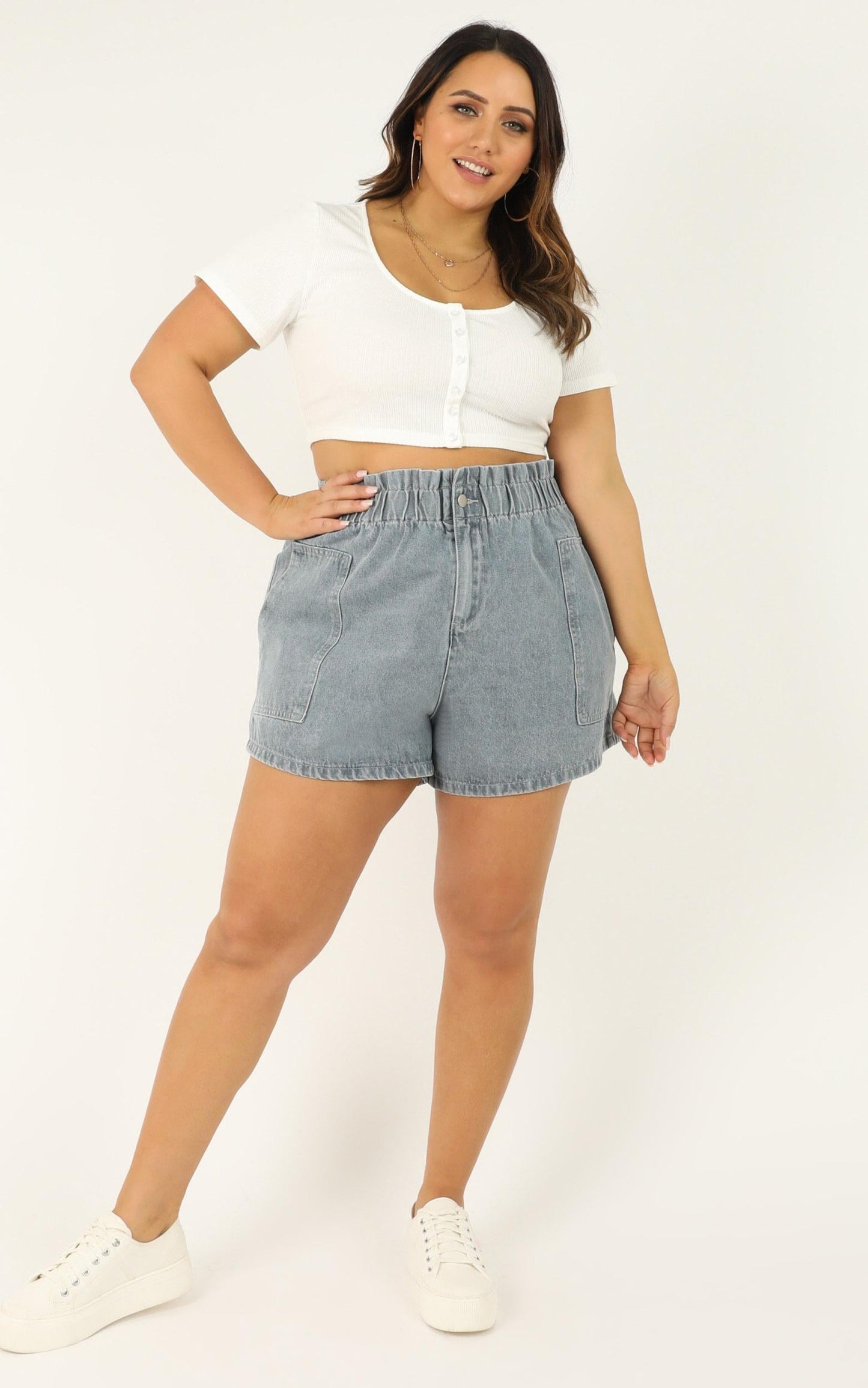 New Yorker Denim Shorts In Light Wash