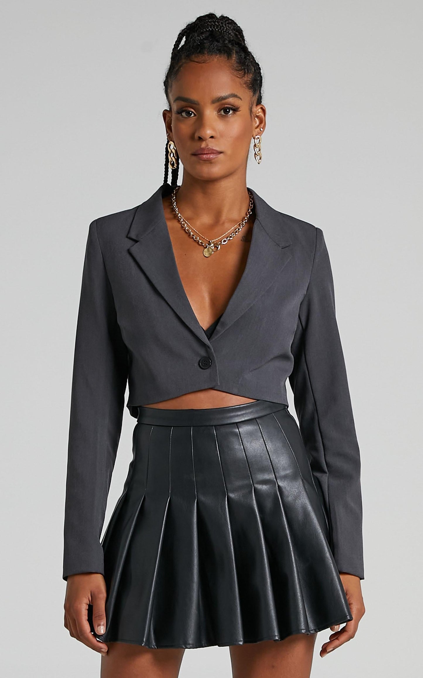 Edwina Skirt in Black Leatherette