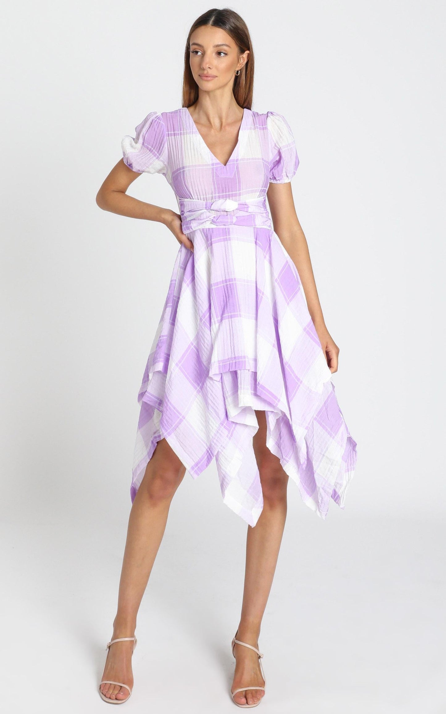 Ola Dress In Lavender Check