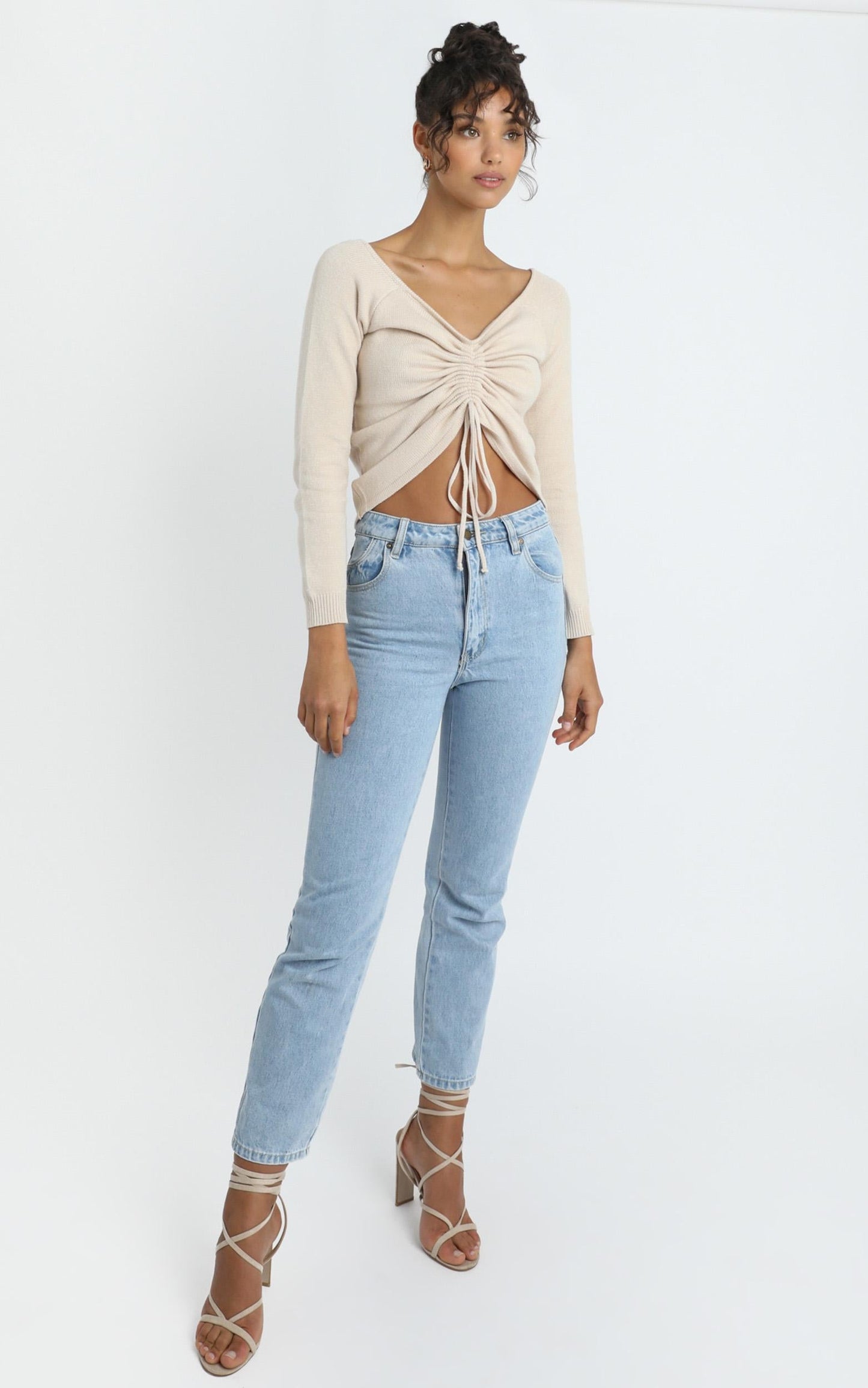 Ellis Knit Top in Beige