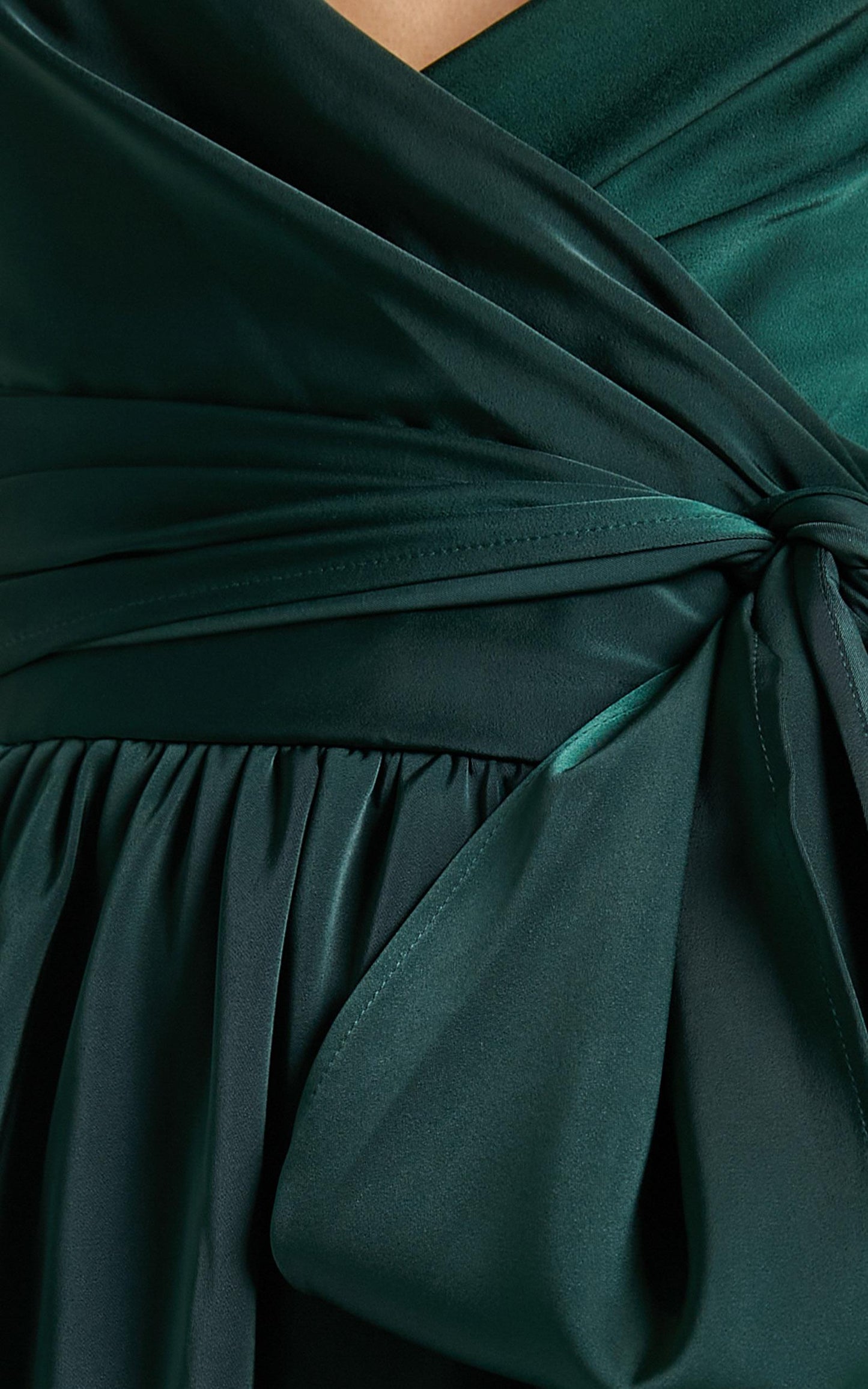 Revolve Around Me Midi Dress - V Neck Wrap Dress in Emerald