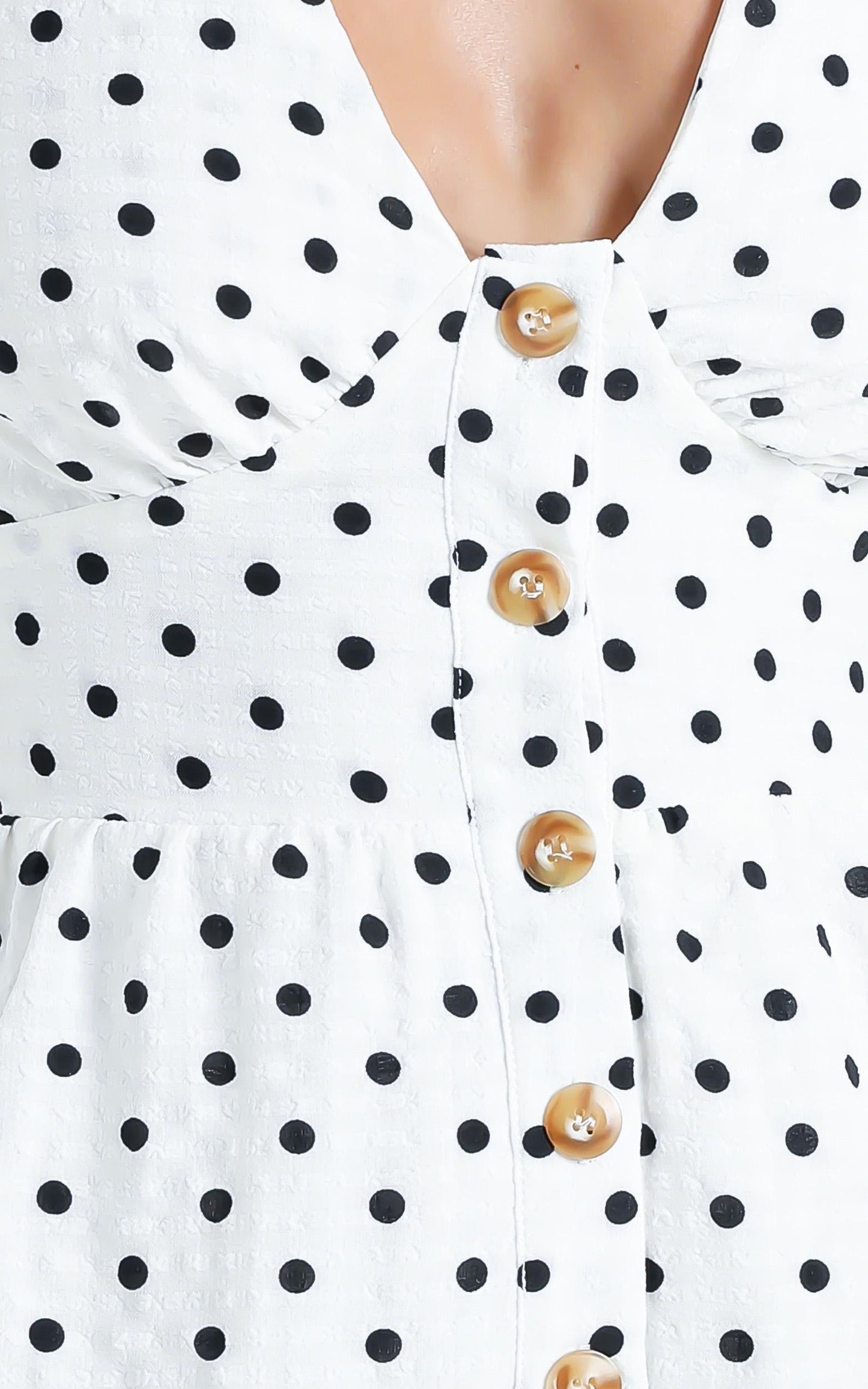 Barney Playsuit in White Polka