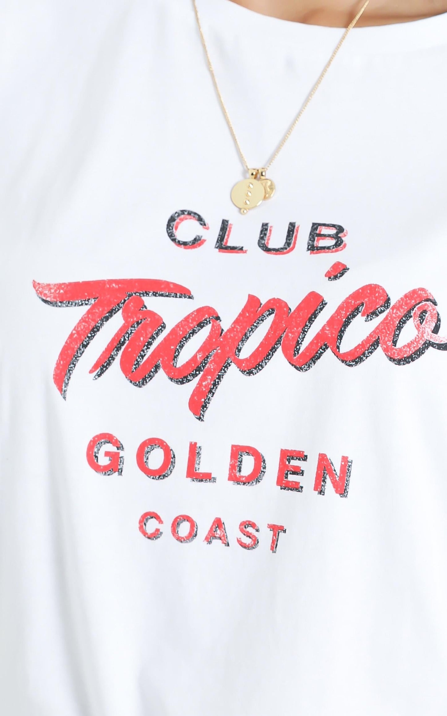 Charlie Holiday - Club Tropico Oversized Boyfriend Tee in White