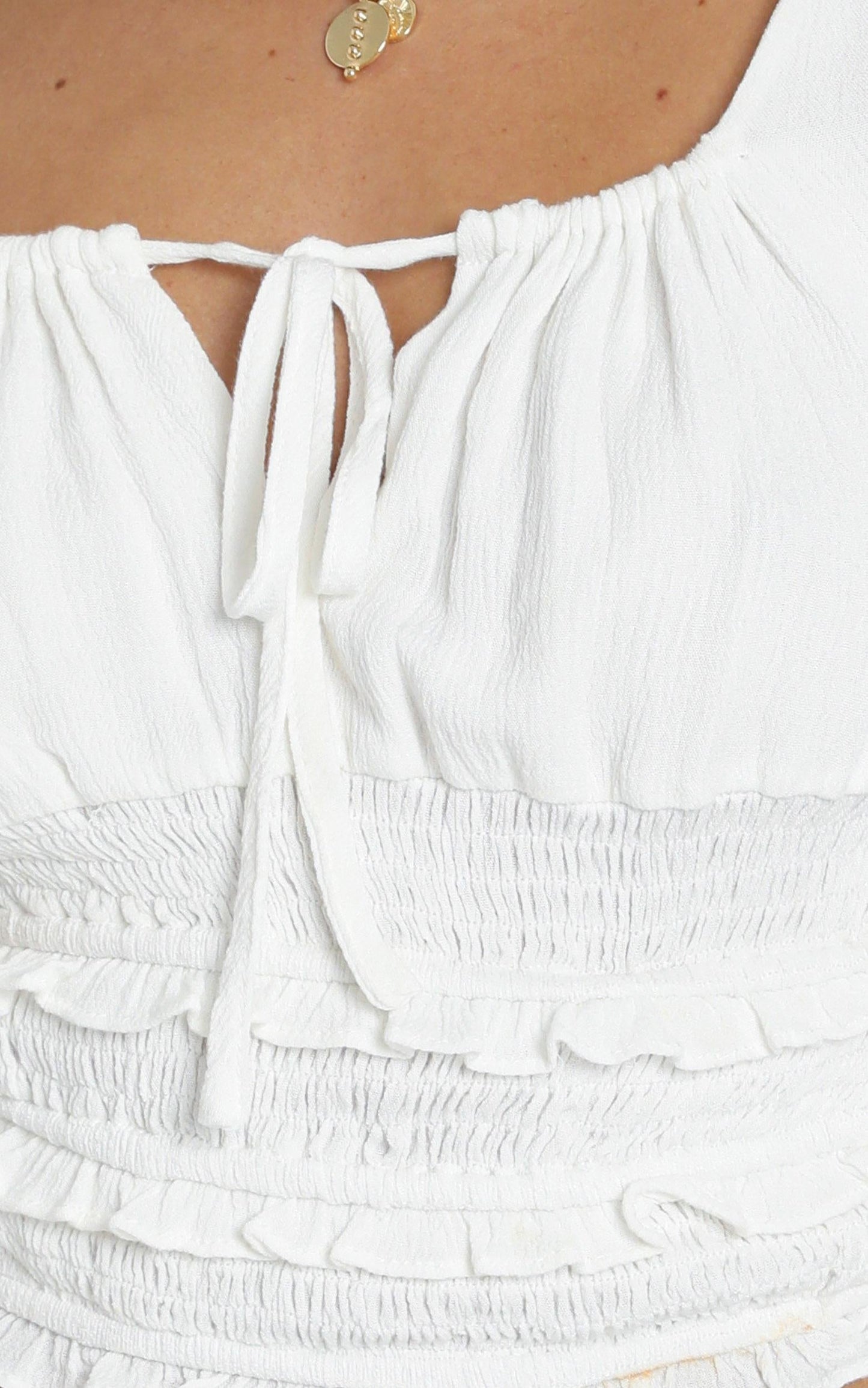 Eugenie Long Sleeve Top in White