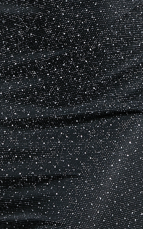 Aijelleth Midi Dress - Glitter Cowl Dress in Black