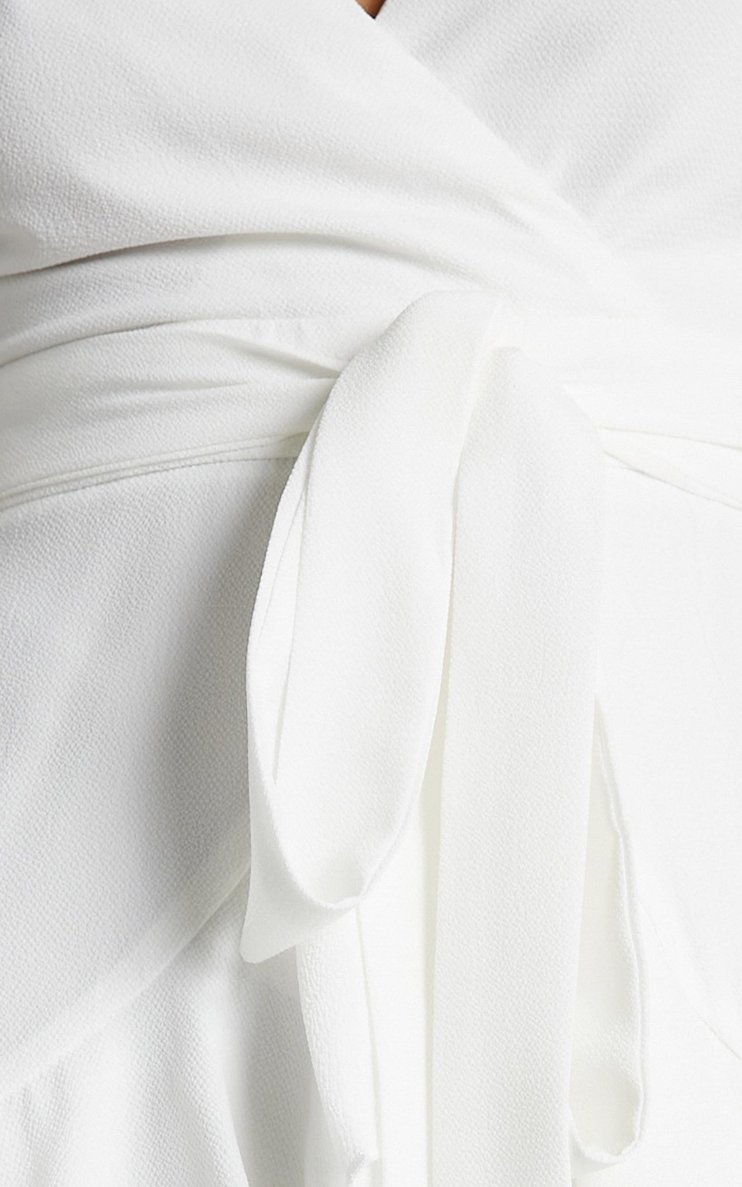 Feels Like Love Dress Mini Dress - Tie Waist Ruffle Detail Dress in White