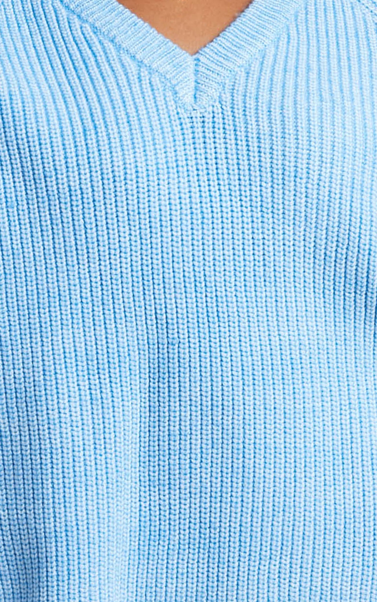Lumina Sweater - Oversized V Neck Sweater in Cornflower Blue