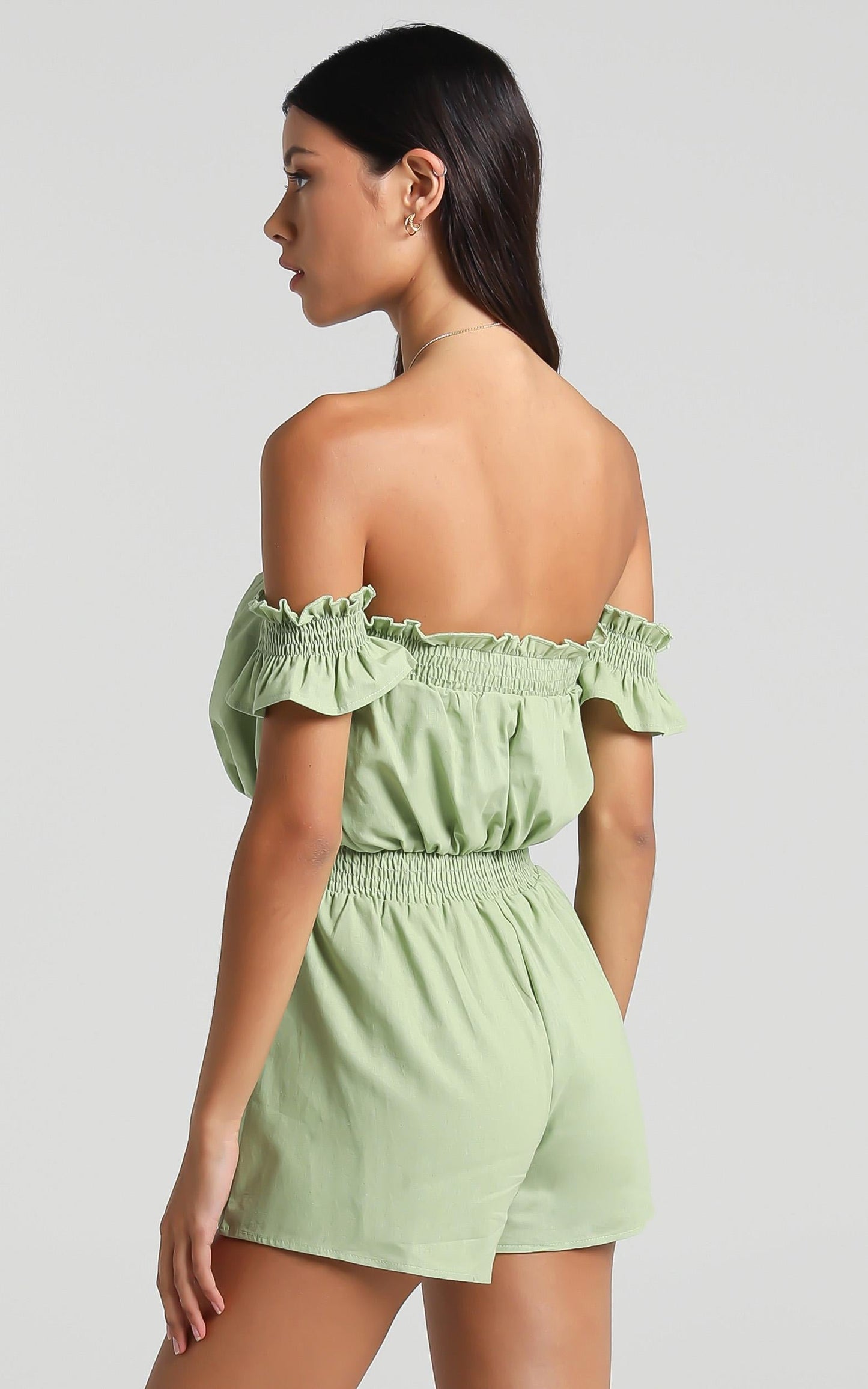Finley Playsuit in Light Khaki