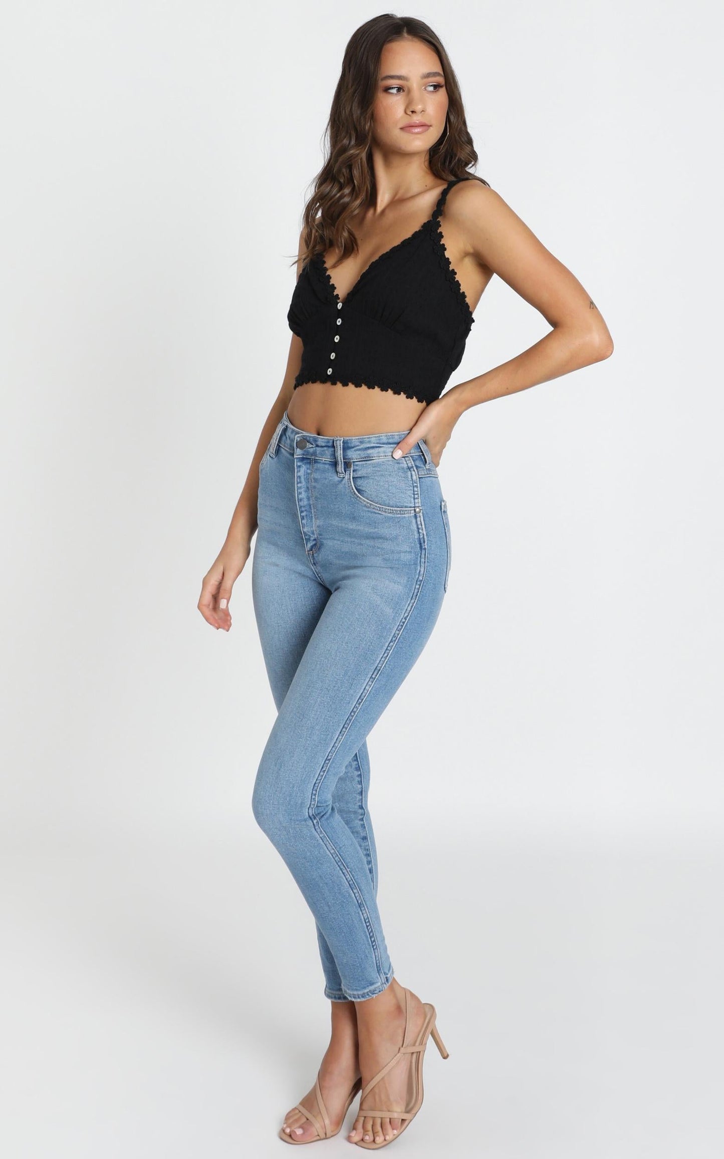 Foreign Language Top in Black