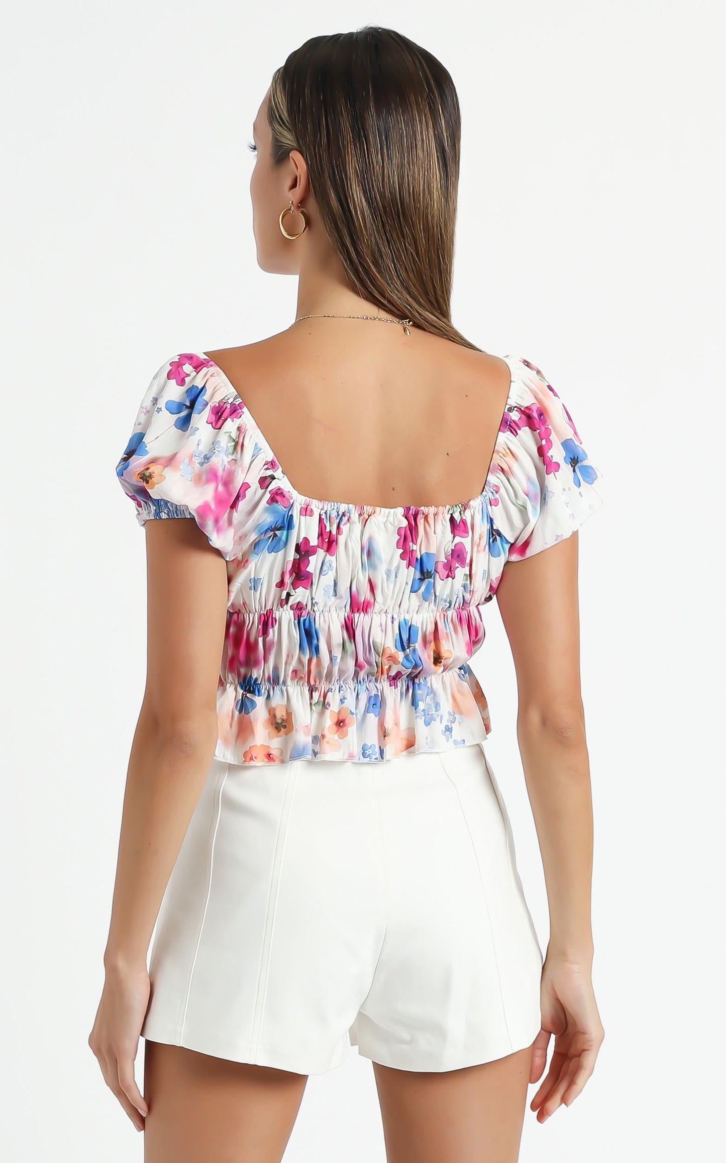 Gimme Top in Blur Floral