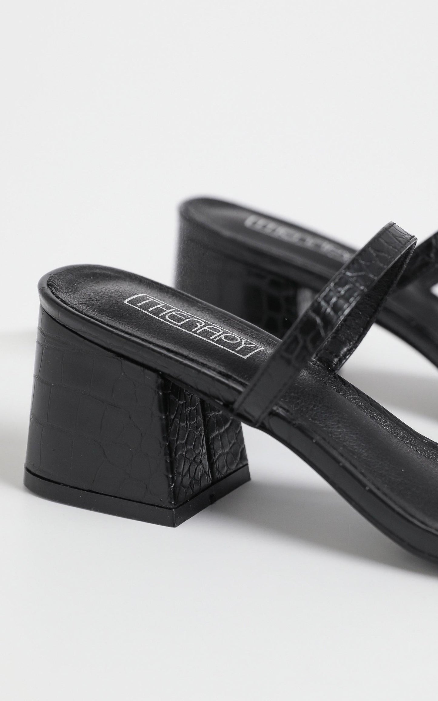 Therapy - Goldie Heels in Black Croc