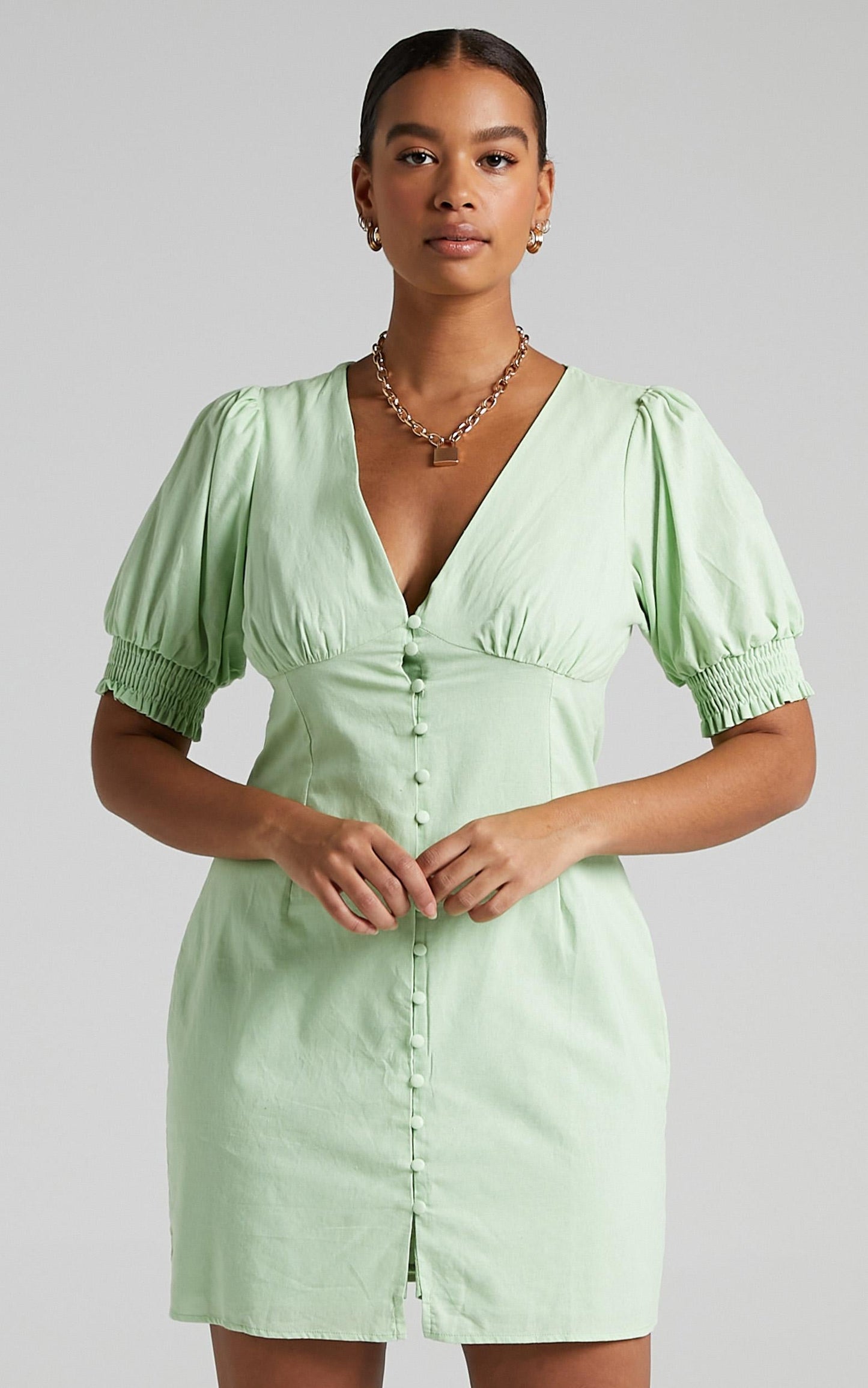 Feronia Dress in Apple Green