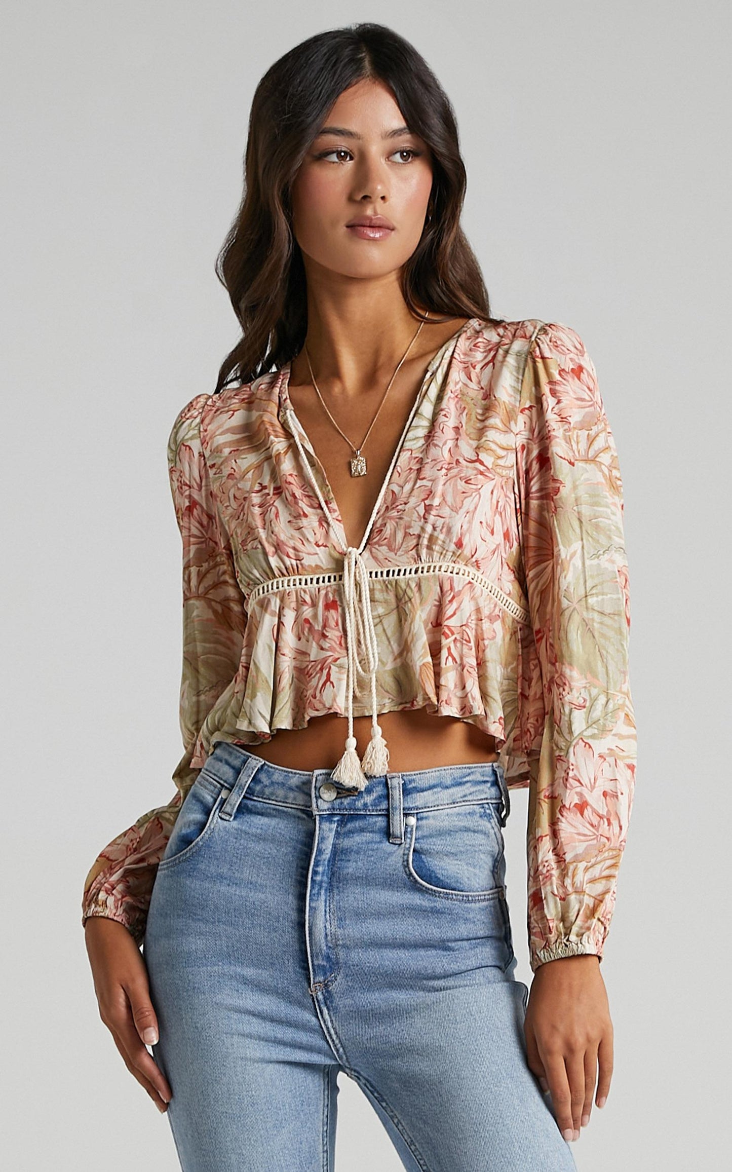 Gretchen Top in Palm Print