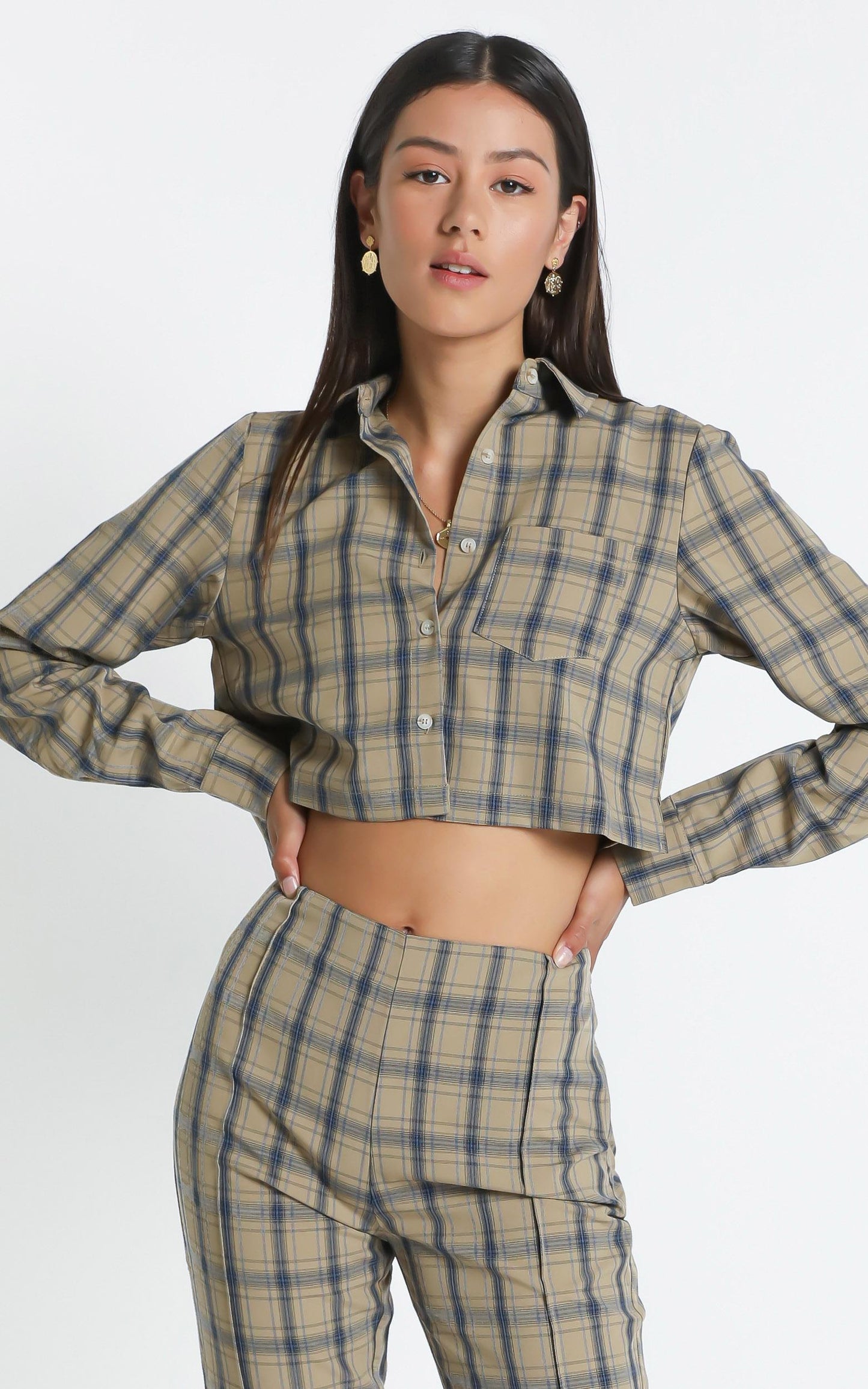 Gwenyth Shirt in Mocha Check