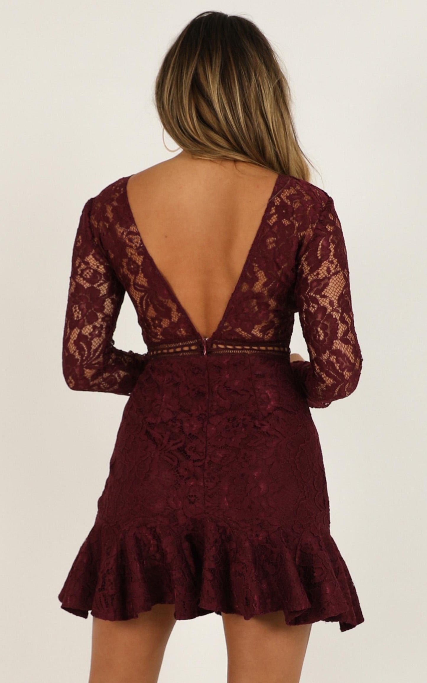 I Belong Dress In Wine Lace