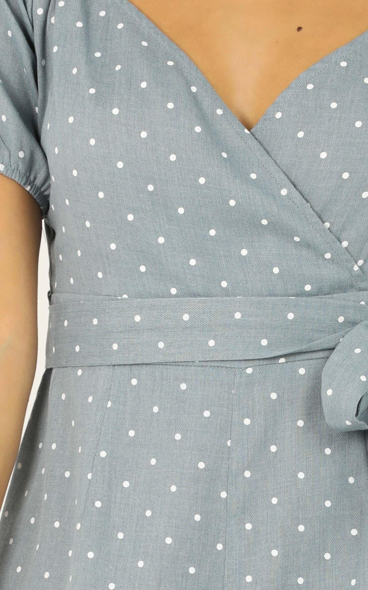 It Aint Over Jumpsuit In Blue Polka