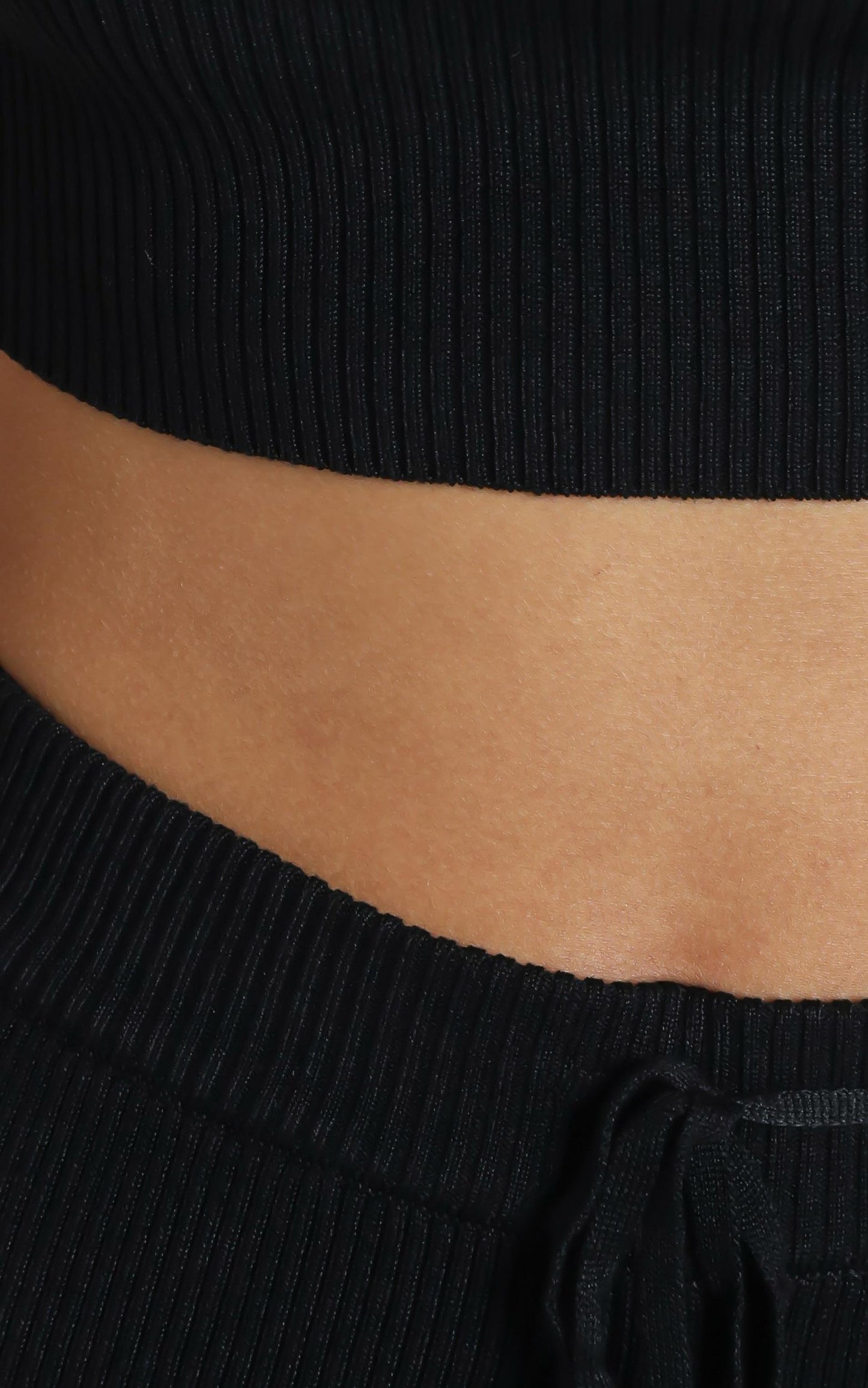 Jaxie Two Piece Set in Black Rib