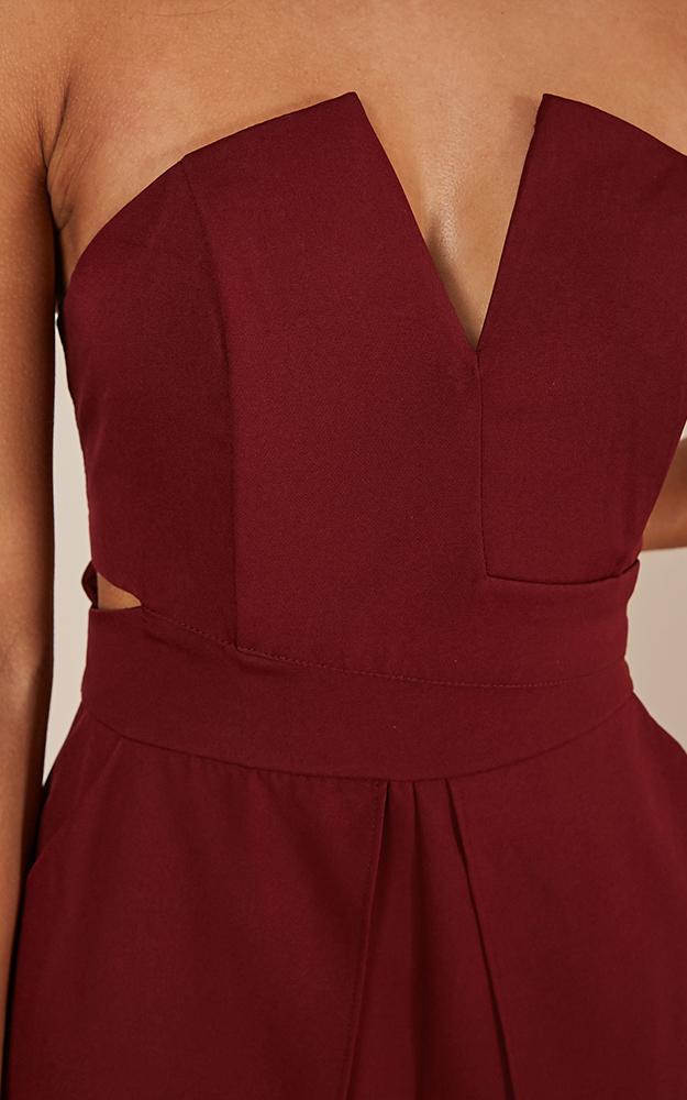 Just Like Fire Jumpsuit In Wine