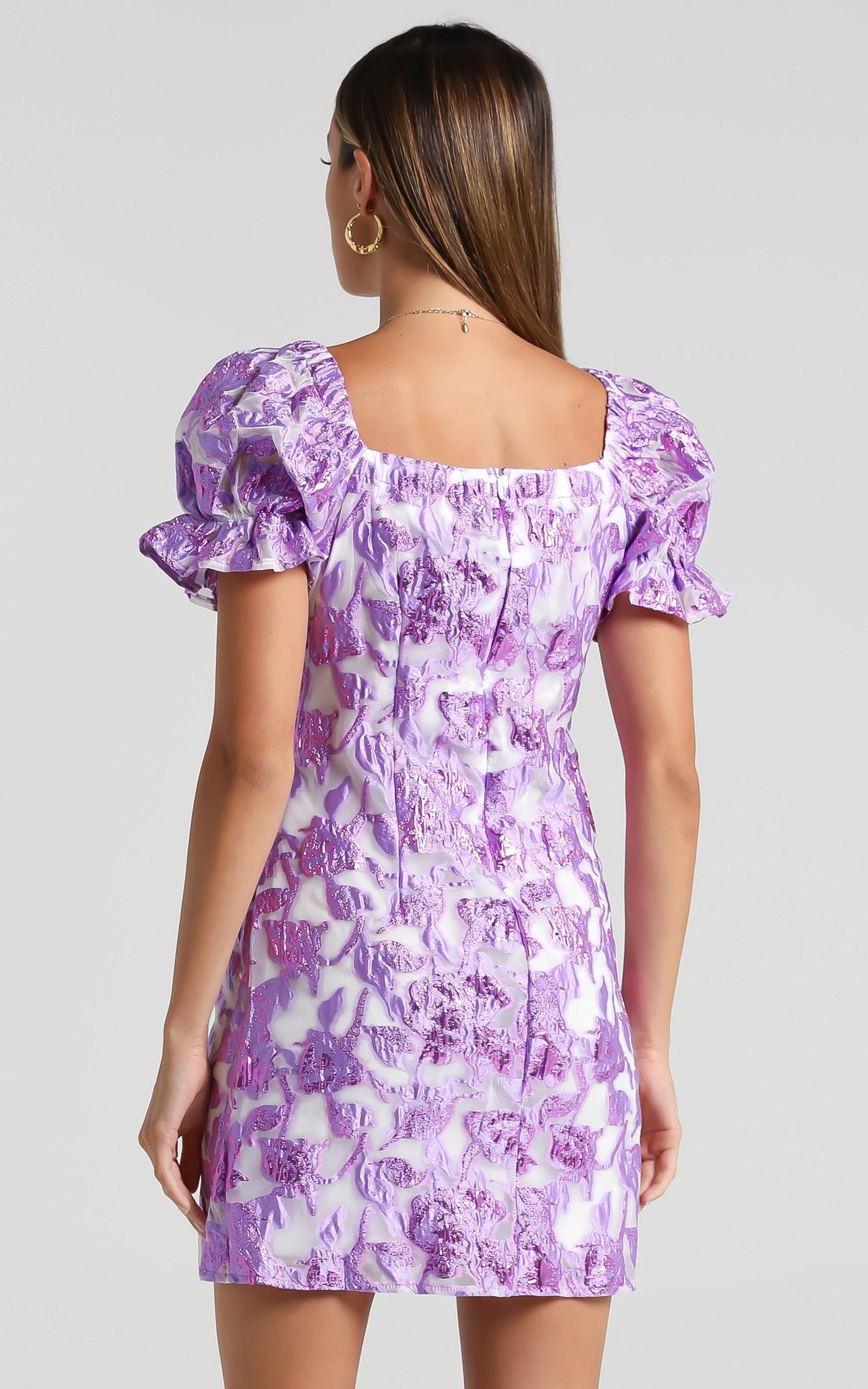 Kammie Dress in Purple Floral
