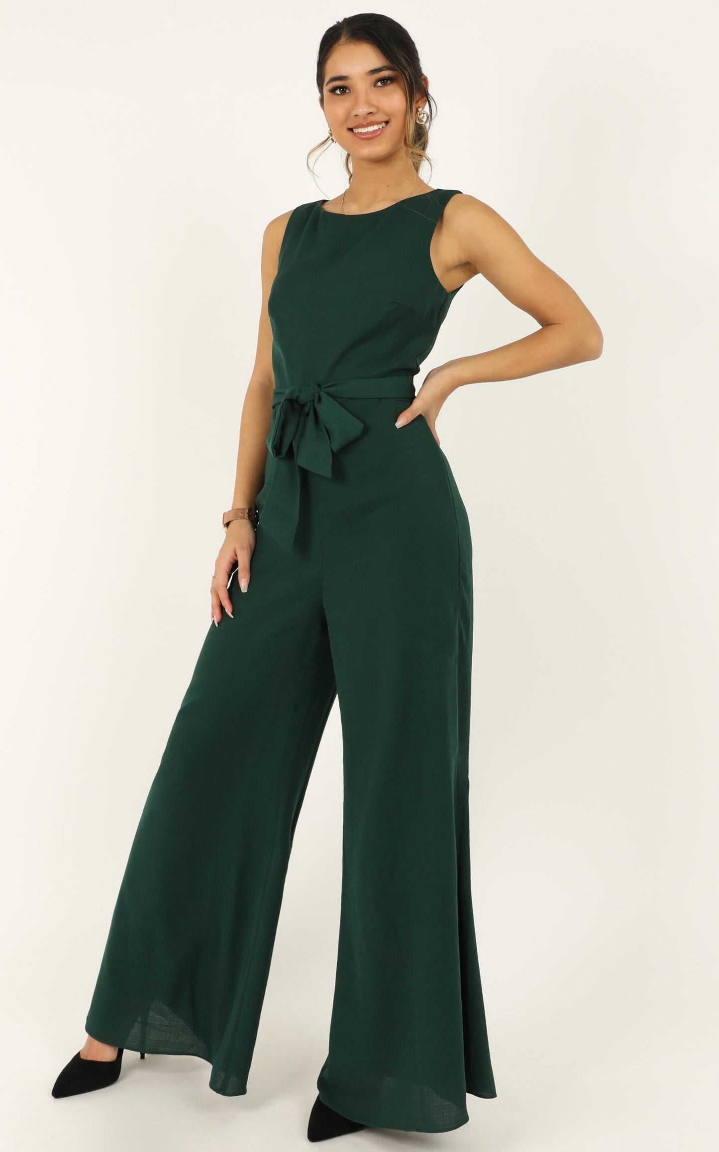 Leave Me In Paradise Jumpsuit In Forest Green