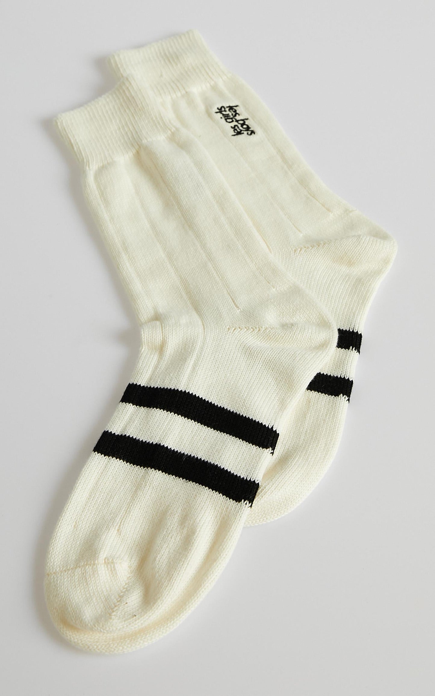 Les Girls Les Boys - Mid Calf Sock in Off White