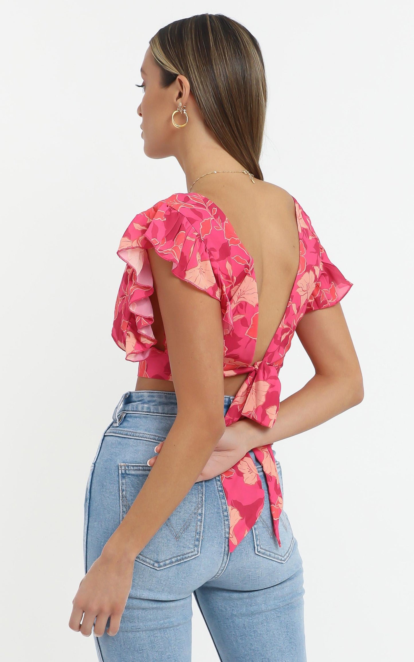 Lets Mingle Top in Berry Floral