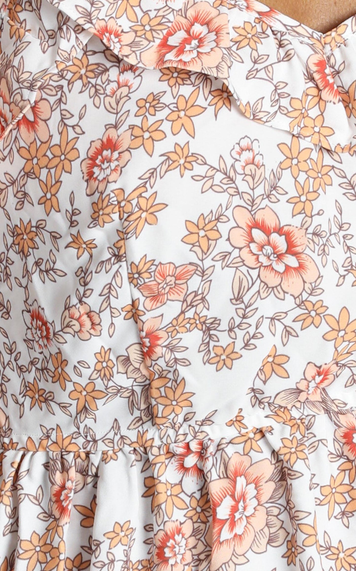 Lillian Tie Strap Dress In White Floral