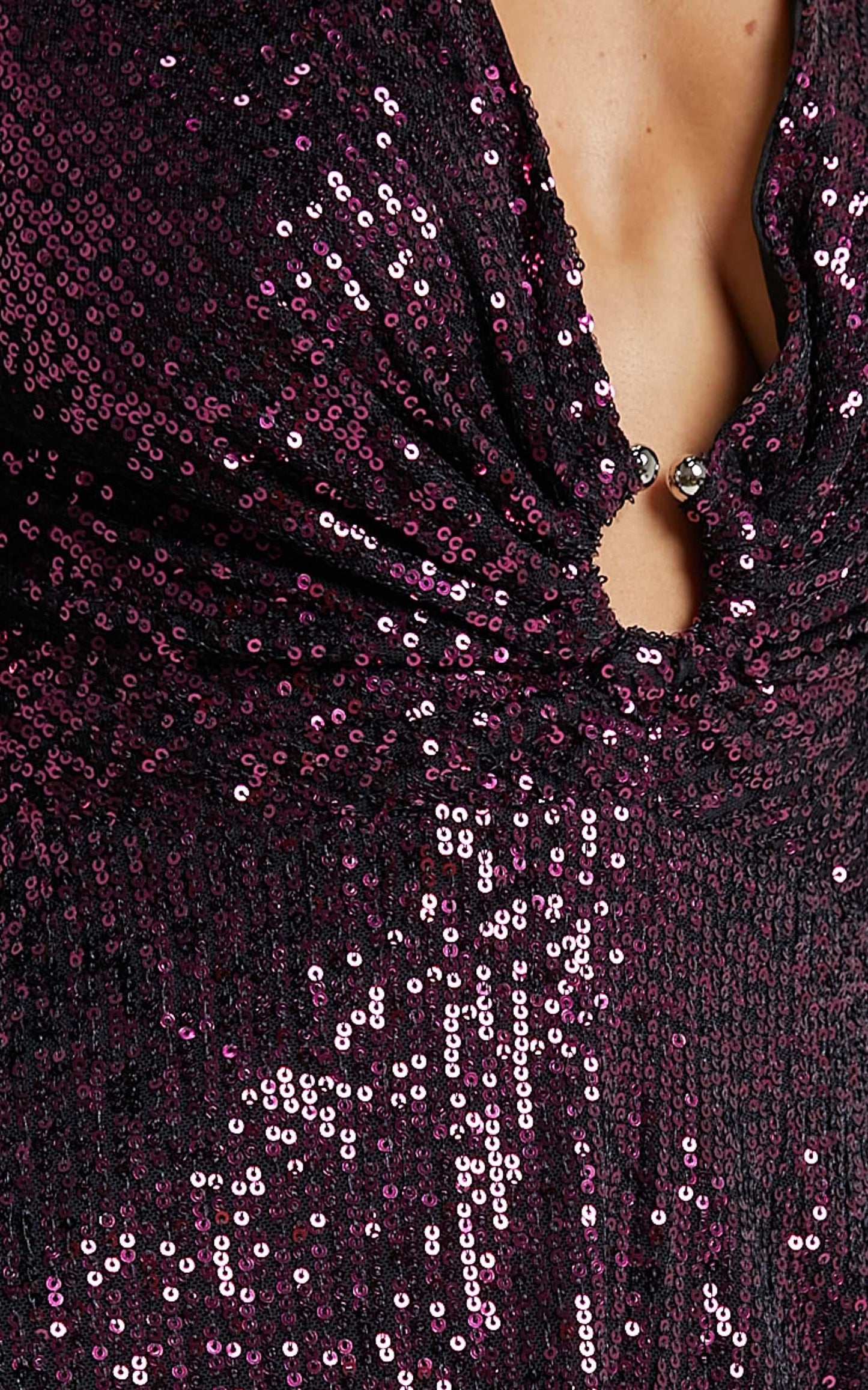 Liza Mini Dress in plum sequin