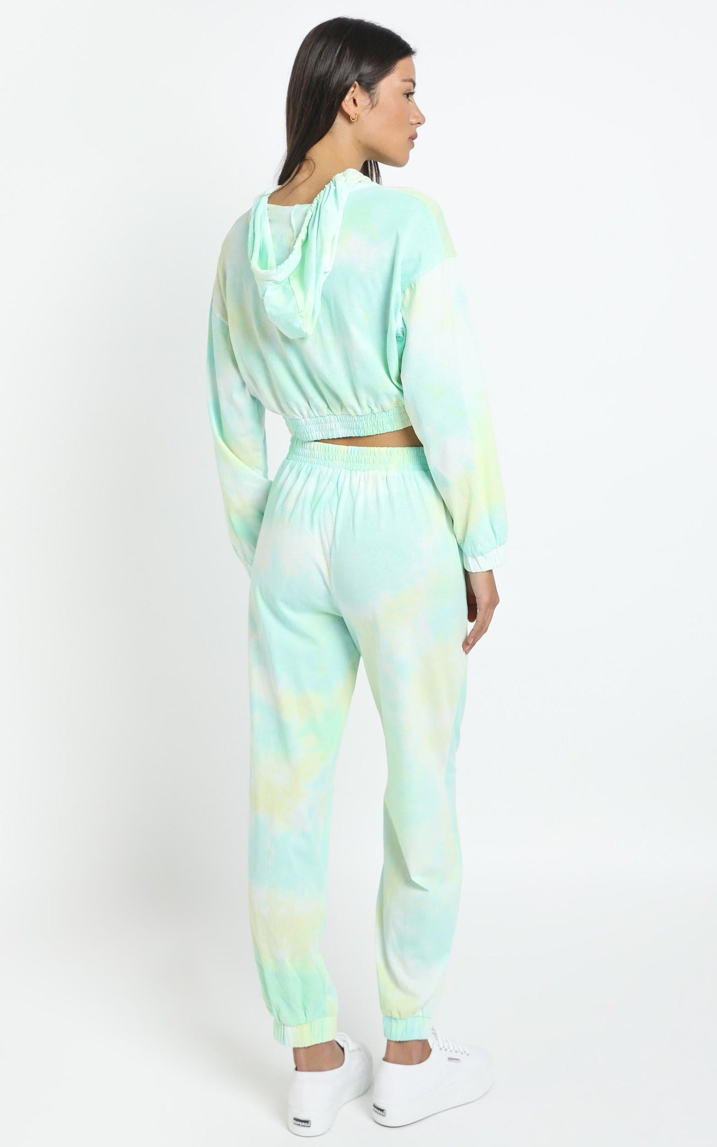 Lopez Two Piece Set in Aqua Tie Dye