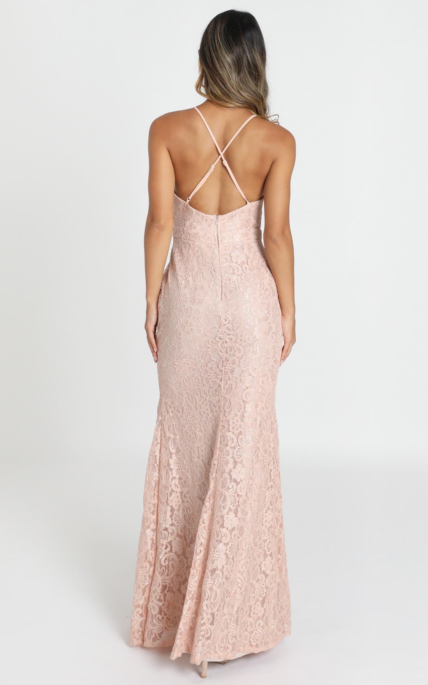 Madison maxi dress in blush sequin