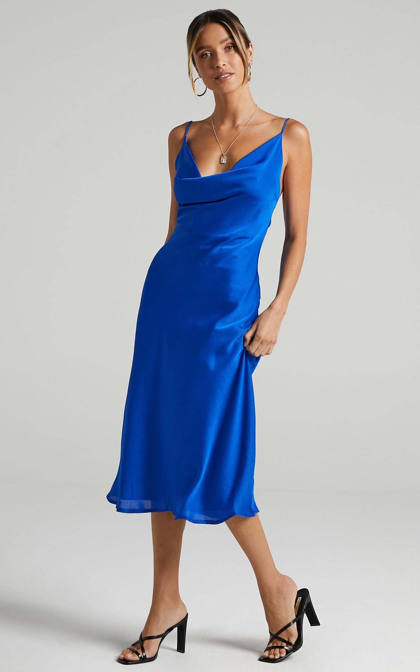 Malmuira Dress in Cobalt Satin