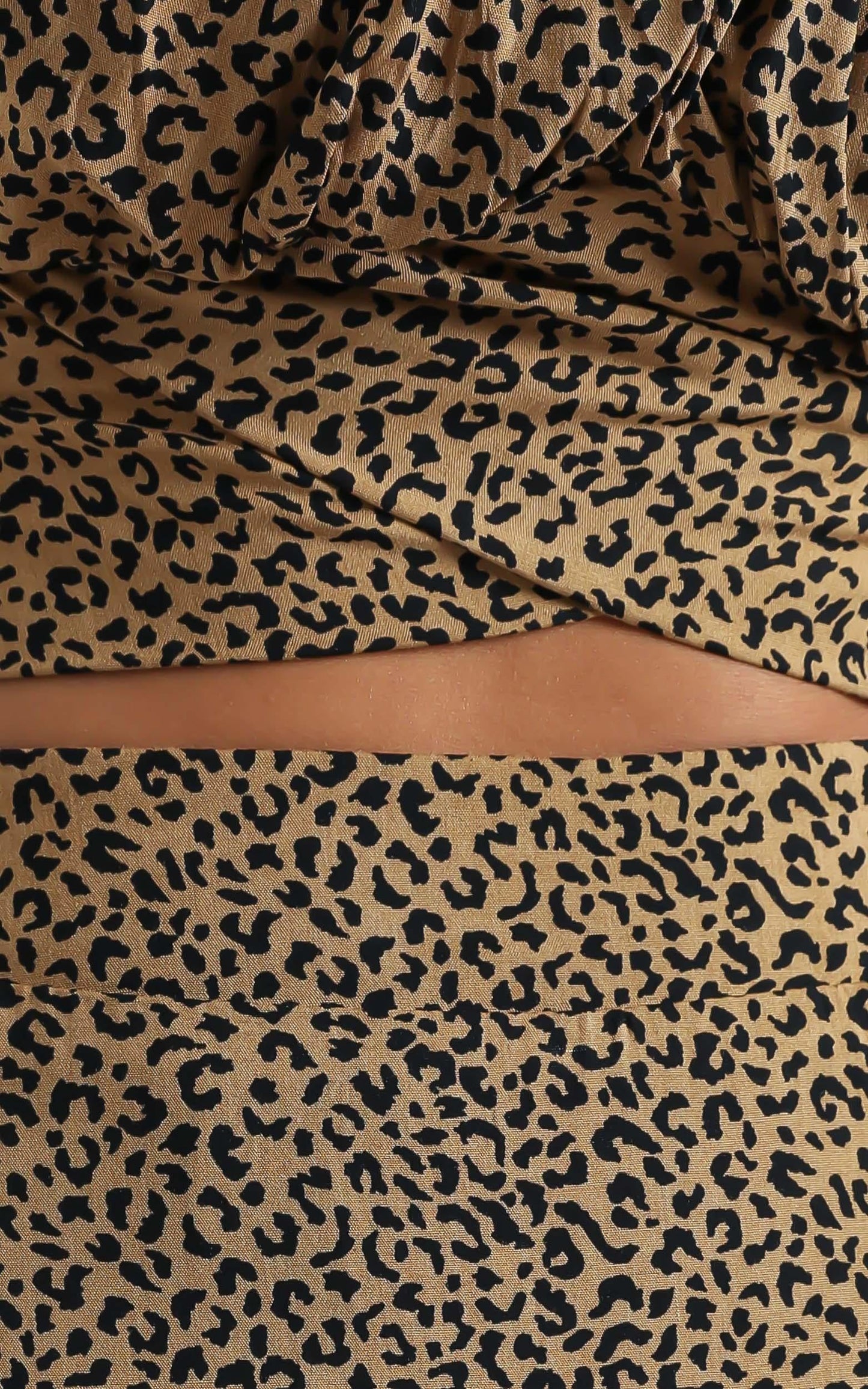 Maurie Two Piece Set in Tan Leopard Print