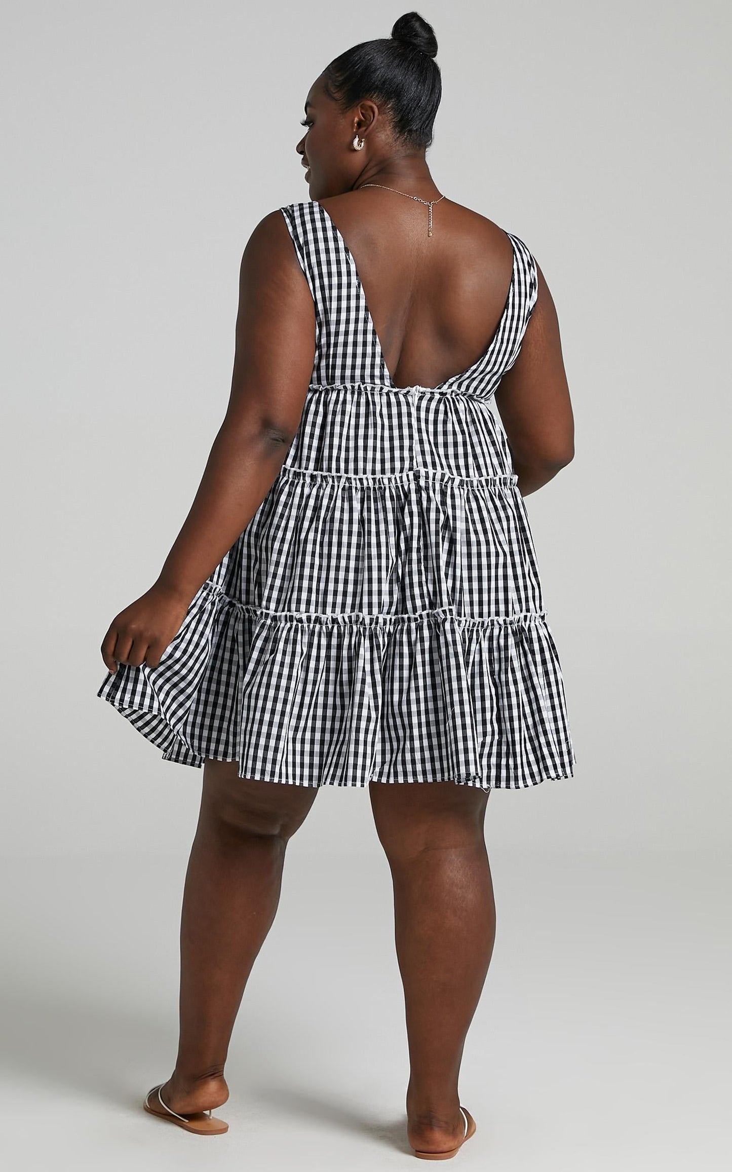 Millie Dress in Black Gingham Check