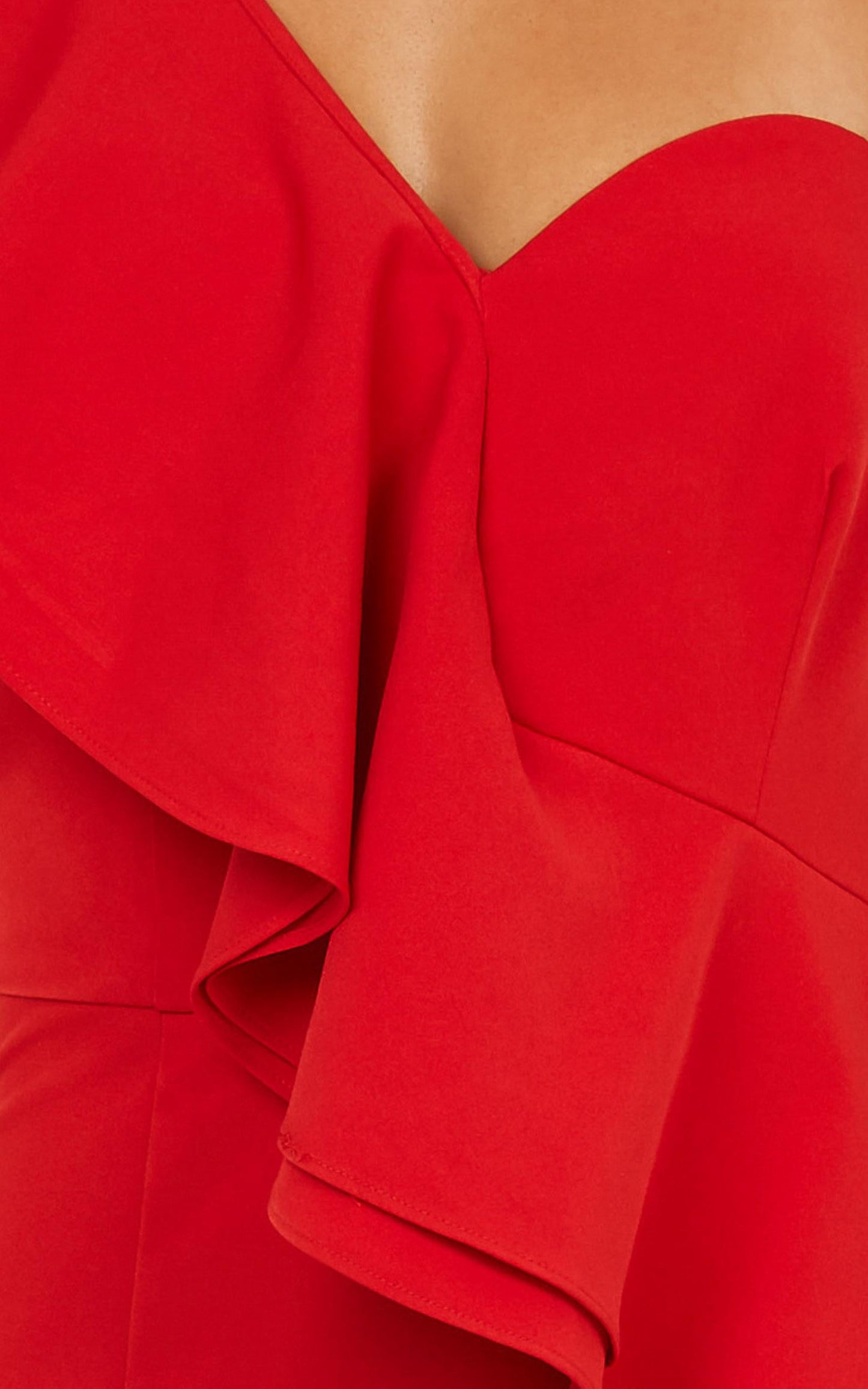 Model On Holiday Dress In Red