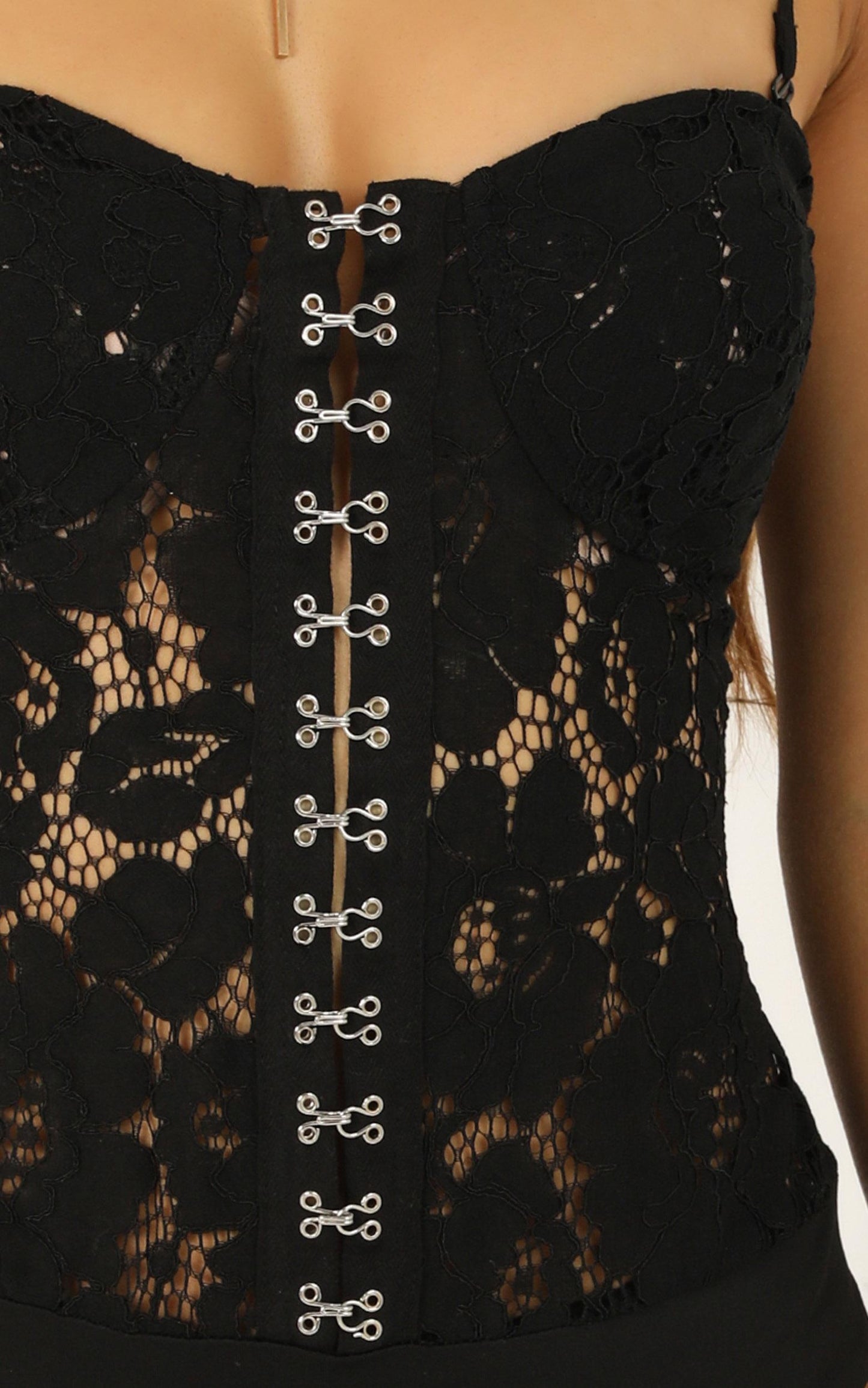 Lisia Bodysuit in Black Lace