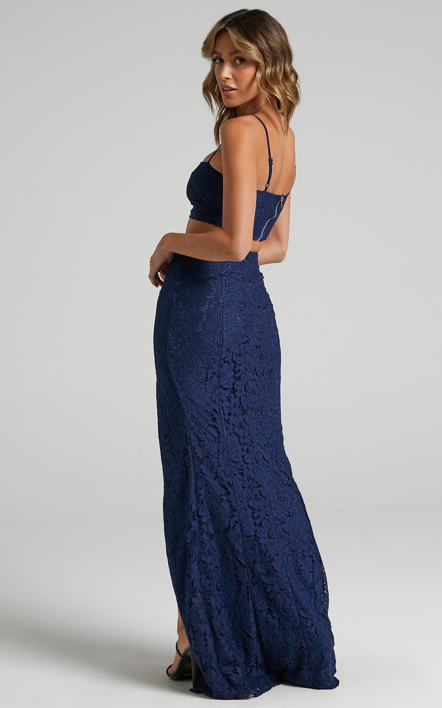 Tylah Two Piece Set in Navy Lace