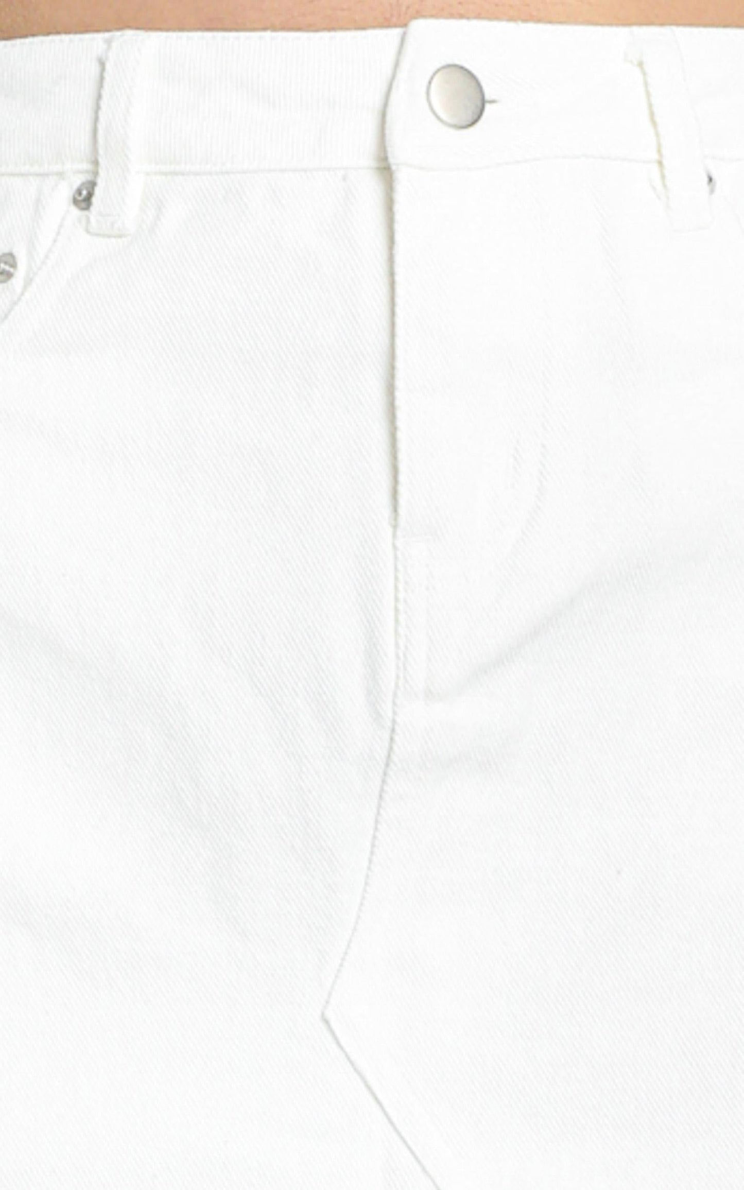Notch Mini Skirt in White Denim