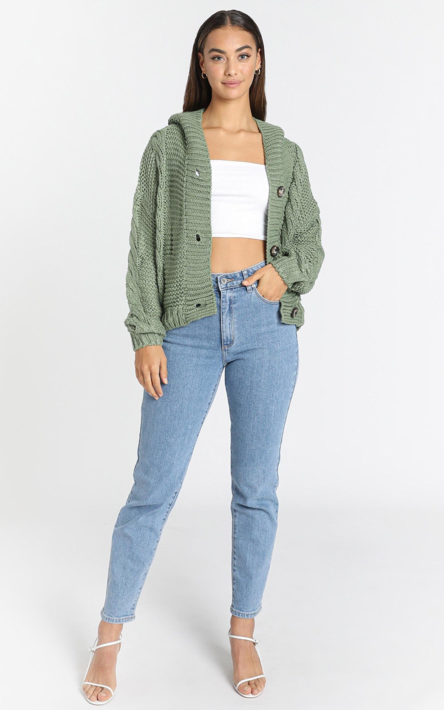 Allie Cardigan in Olive