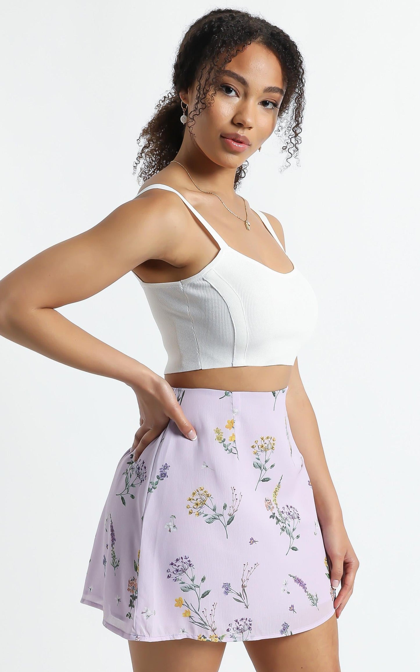 Only Offer Skirt in Lavender Botanical Floral
