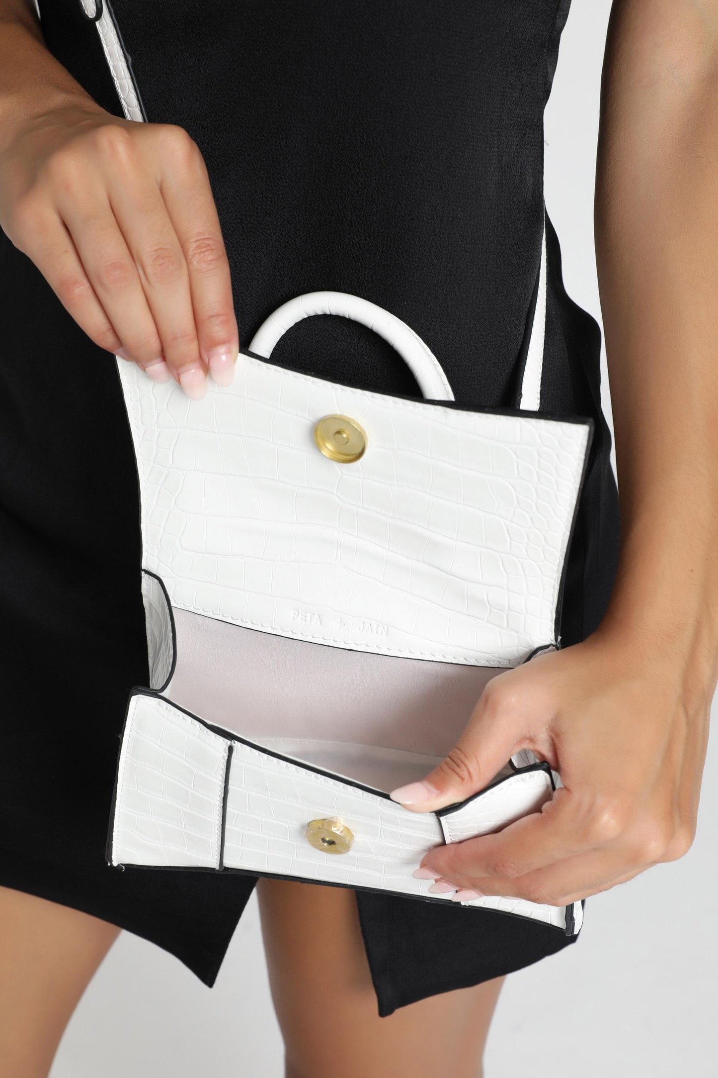 Peta And Jain - Brandy Mini Bag In White Croc