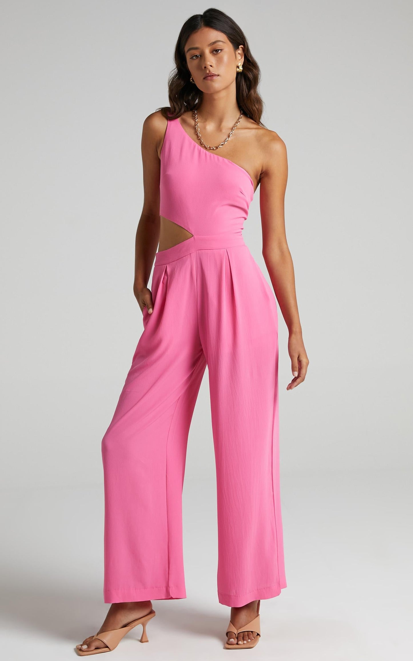 Beautiful Darkness Jumpsuit in Bubblegum Pink