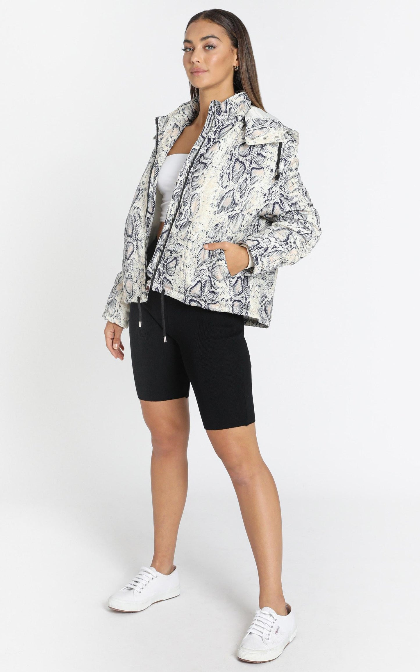 Gone Wild Padded Jacket in Snake Print