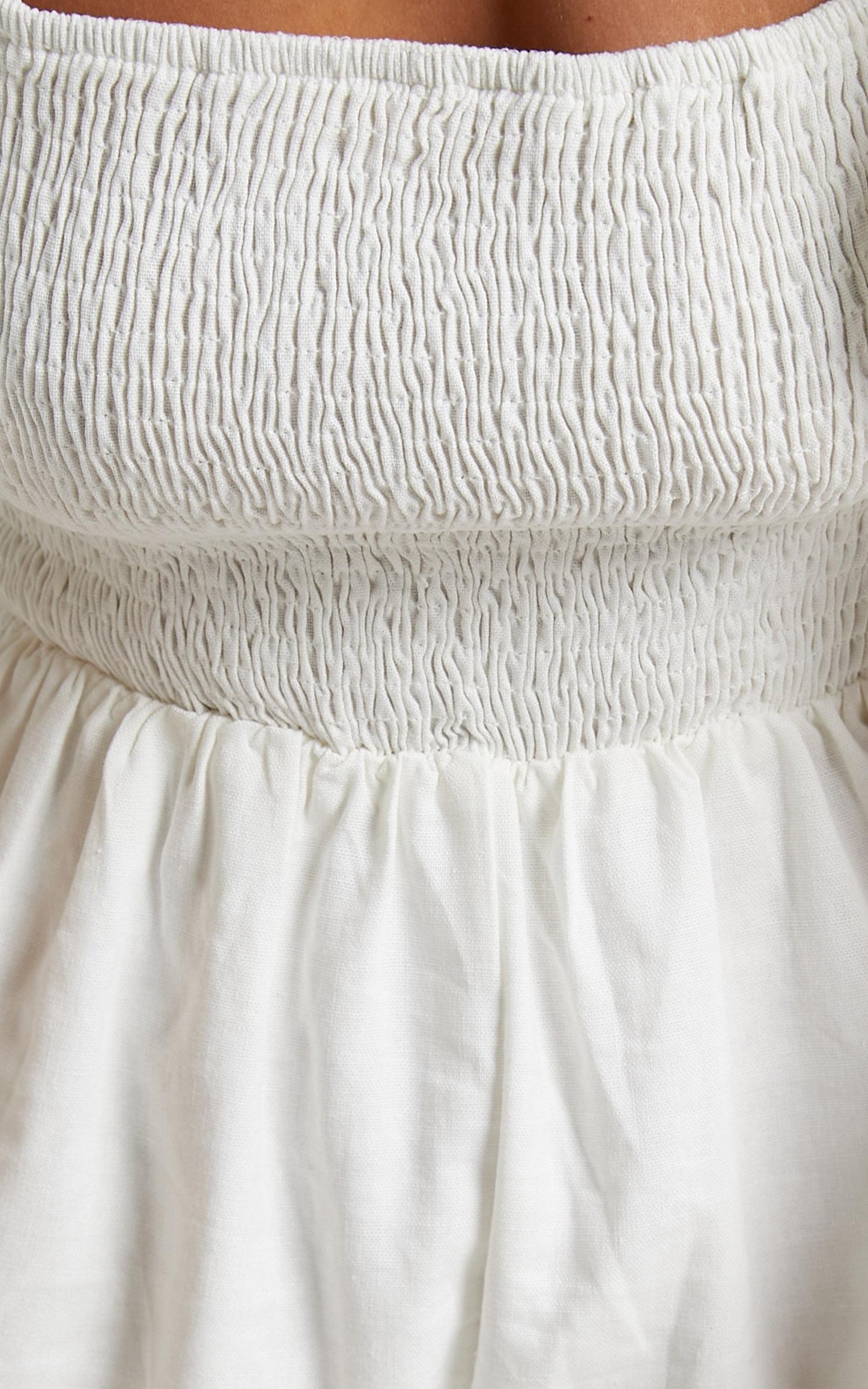 Take Action Playsuit in White Linen Look