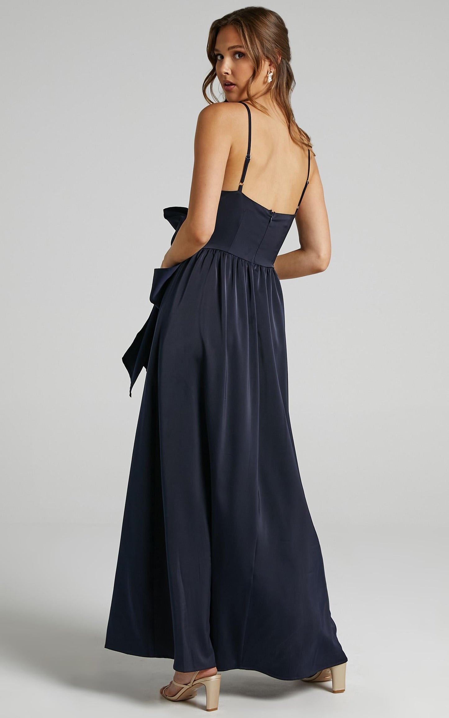 Revolve Around Me Dress in Navy