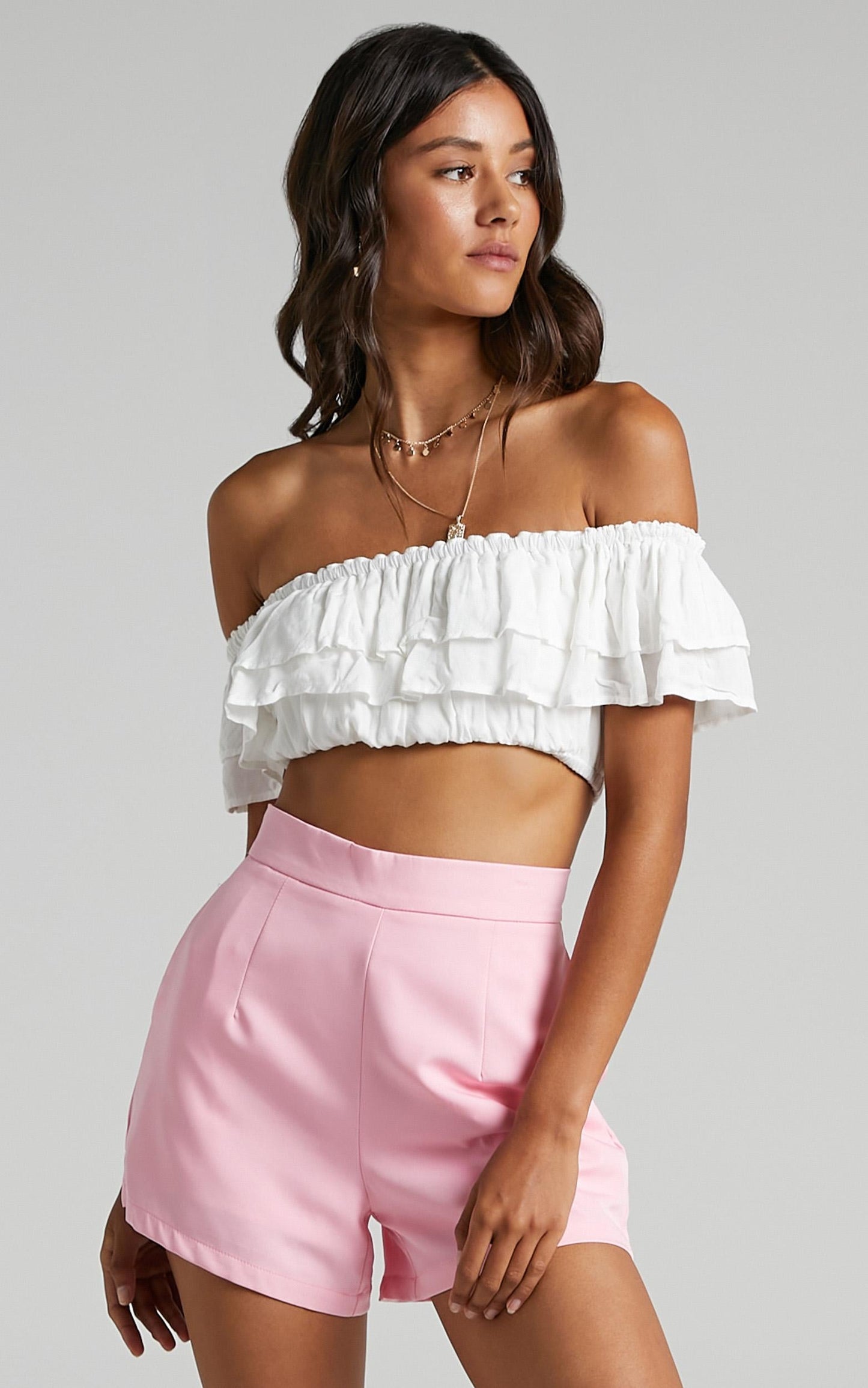 Notre Dame Crop Top in White